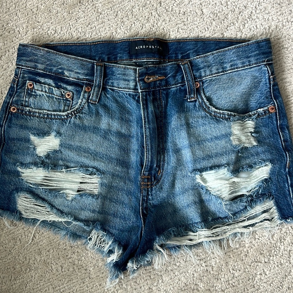 AEROPOSTAL Vintage High Rise Shorty Jeans shorts